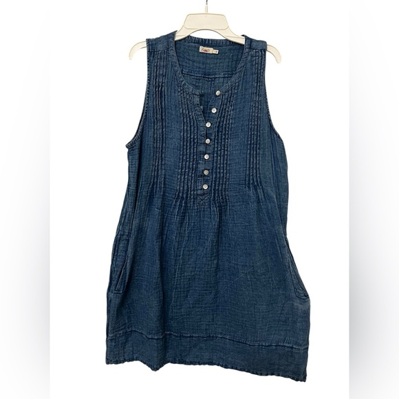 Faherty Isha Dress  Indigo - Picture 4 of 7